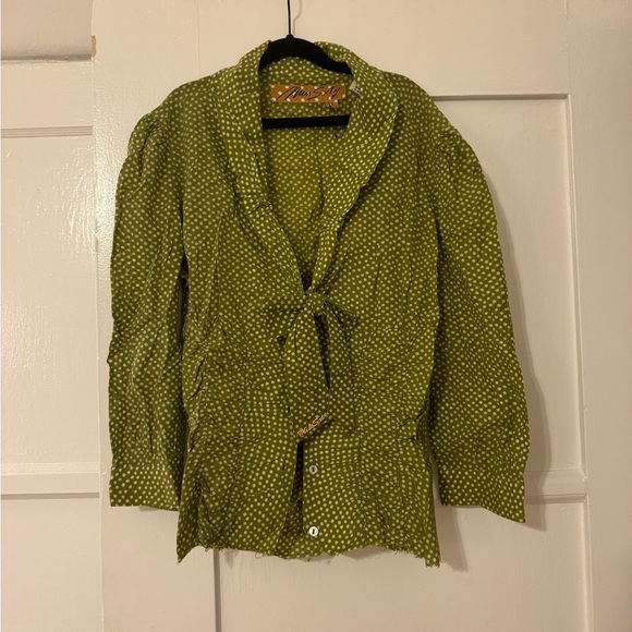 Miss Sixty Green Polka Dot Blouse - Picture 1 of 5